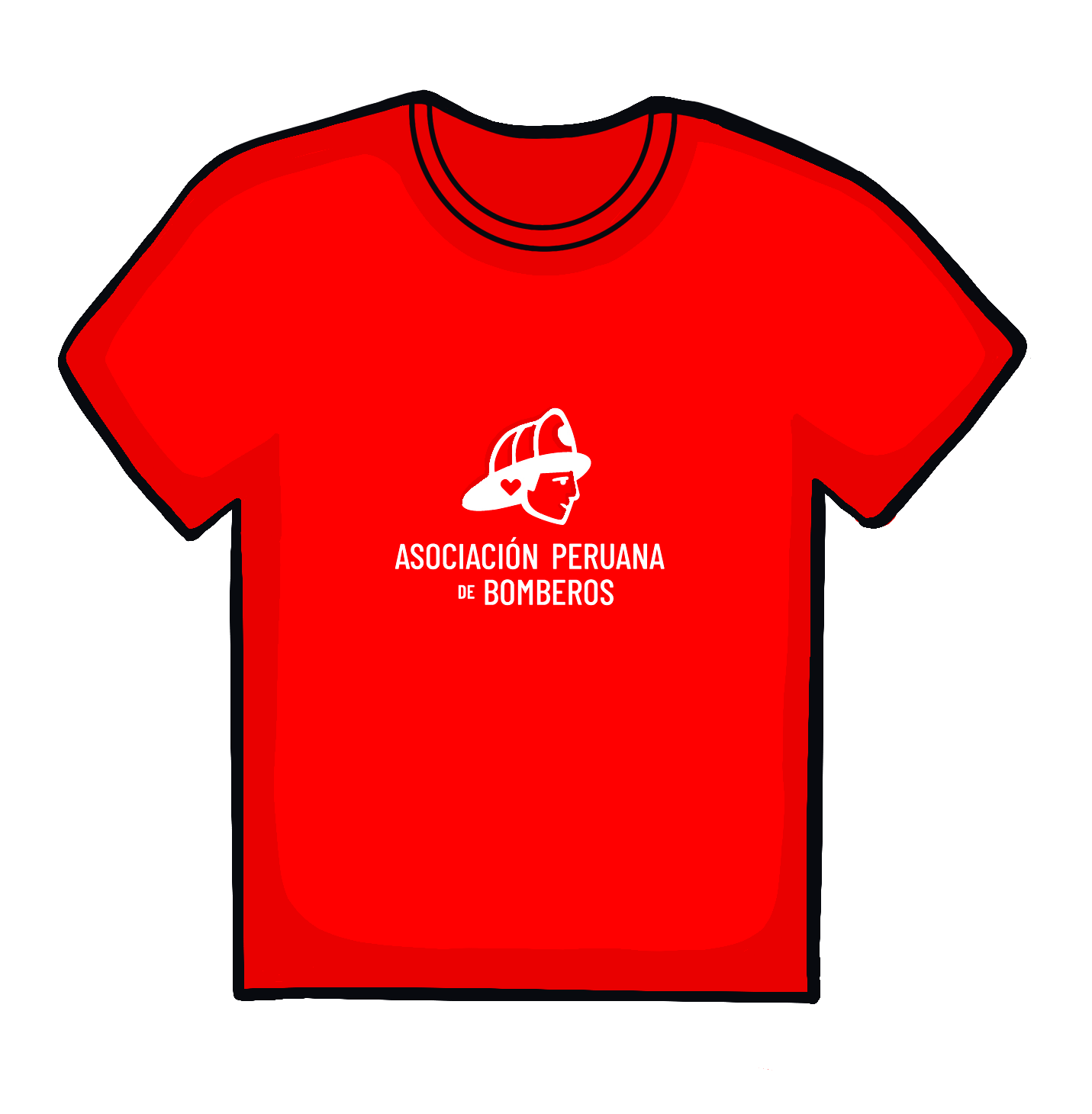 Polo rojo oficial de voluntarios de la Asociación Peruana de Bomberos